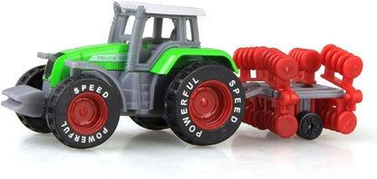 Kid's Farm Tractor Toys with Trailers,Alloy and ABS Cake Decorating Car Truck Realistic Tractor Vehicle Value Play Set Toy 4)