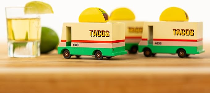 Candylab Toys CANDYCAR® Wooden Food Truck Collection - Taco Van,