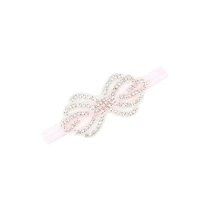 Nishine Girls White Rhinestone Flower Headband Pack Baby Christening Baptism (Crown-3 Pack)