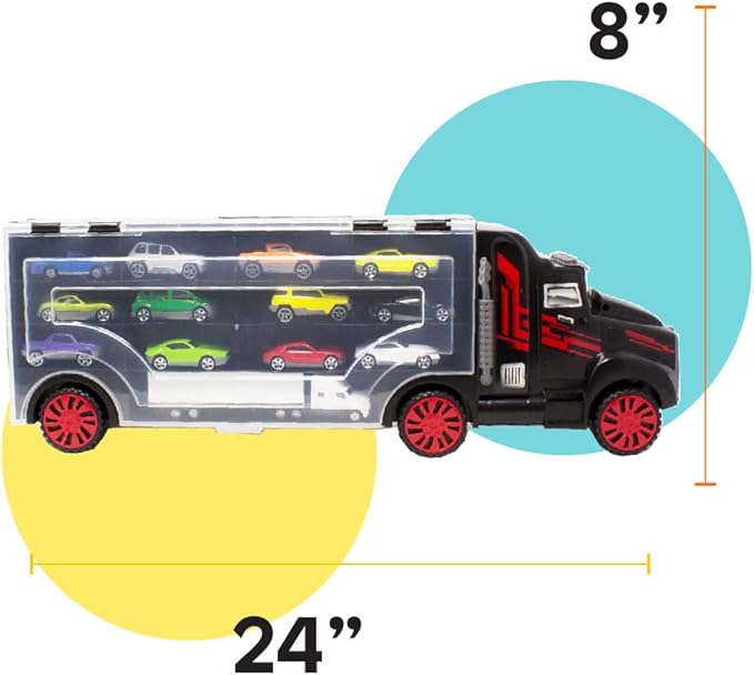 Boley 22Piece Truck Carrier - Big Rig Hauler Truck Transport with Slots for Car Transport