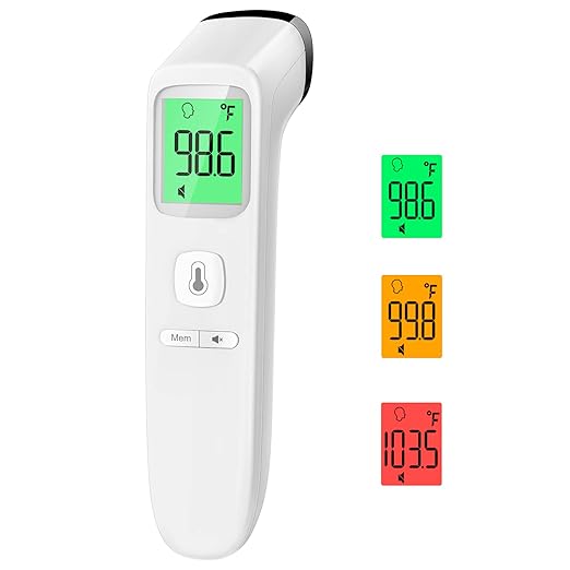No-Touch Thermometer for Adults and Kids, Fast Accurate Digital Thermometer with Fever Alarm & Silent Mode