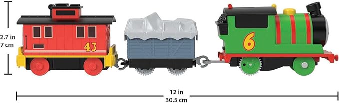 Thomas & Friends Motorized Toy Train Percy Engine & Brake Car Bruno Rail Vehicle for Preschool Pretend Play Kids Ages 3+ Years