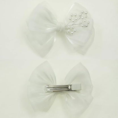 Off White First Communion Hair Accessories Pearl Tree Embellishments White -1Pcs