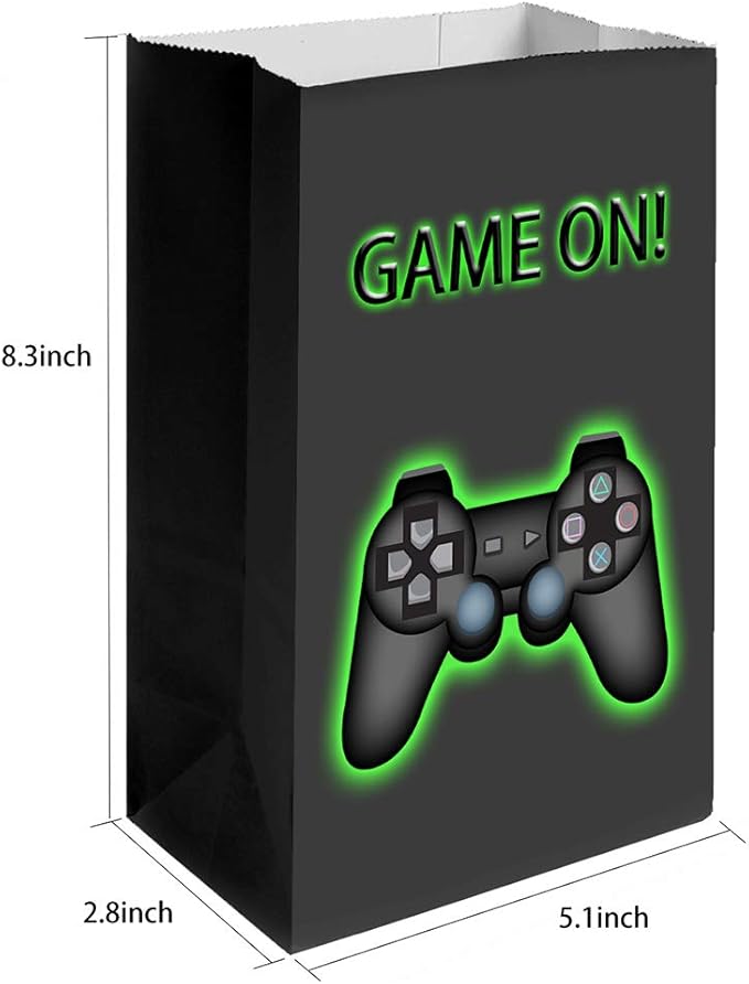 Video Game Party Bags Video Game Paper Bags Video Game Party Favor Bags for Kids Birthday Party Goodie Bags (24 Pack)
