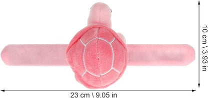 Abaodam Turtle Slap Bracelet Plush Animal Slap Band Toy Hugger Slap Bracelet Cute Wristband for Kids Birthday Party Favors Pink, 10X7.5CM, WJ60386LPW37K722T