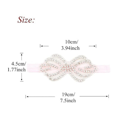 Nishine Girls White Rhinestone Flower Headband Pack Baby Christening Baptism (Crown-3 Pack)