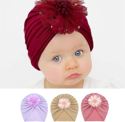 XYX Baby Girl Toddlers Breathable Cotton Hat Newborn Knotted Hat