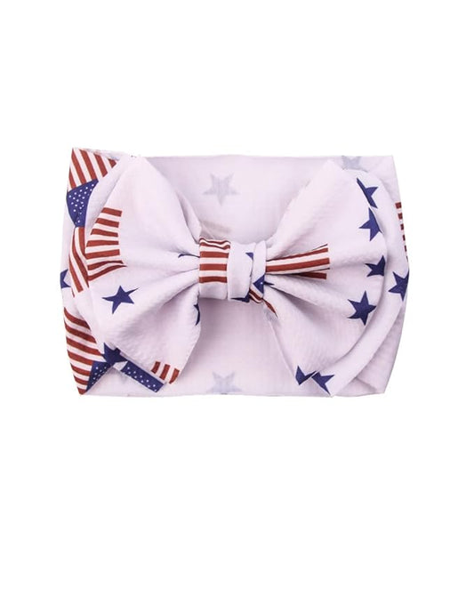BBTDIN Baby USA Flag Turban Headband Patriotic Bow Baby Girls JHN44 (Turban-B1)