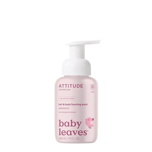 ATTITUDE 2-in-1 Hair and Body Foaming Baby Wash, EWG Verified Shampoo Soap 10 Fl