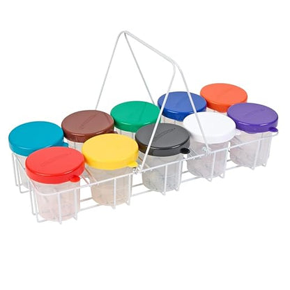 Colorations Air-Tight, No-Mess Paint Cups for Kids Paints, Set of 10, Essential Paint Supply, Kids Painting Cups, No Spill Painting, Kids Paint Cups, Homeschool, Homeschool Use, Paint Pots