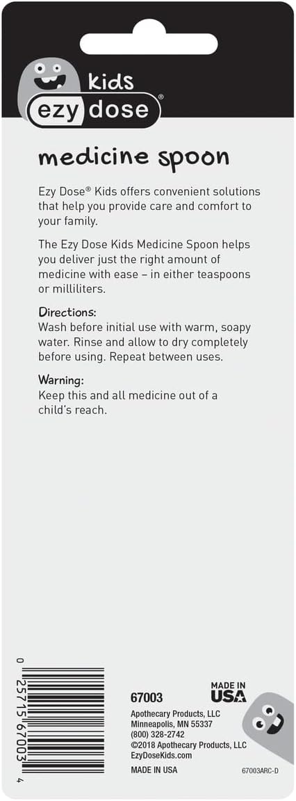 EZY DOSE Kids Oral Liquid Medicine Spoon For Baby & Toddler, Deliver Correct Dose 10mL/2 TSP