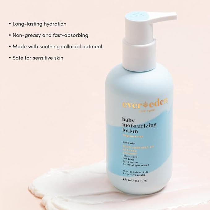 Evereden Baby Bathtime DUO: Baby Lotion for Newborn and 2-in-1 Newborn Shampoo and Body Wash Set - Soothing, Cleansing