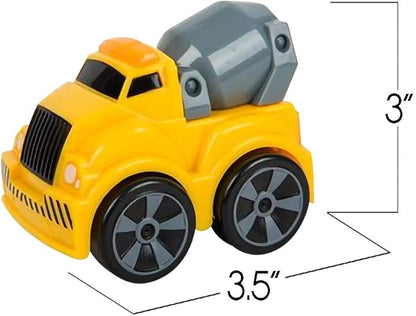 ArtCreativity 3.5 Inch Pull Back Construction Vehicle Set with Lights & Sound, Set of 3