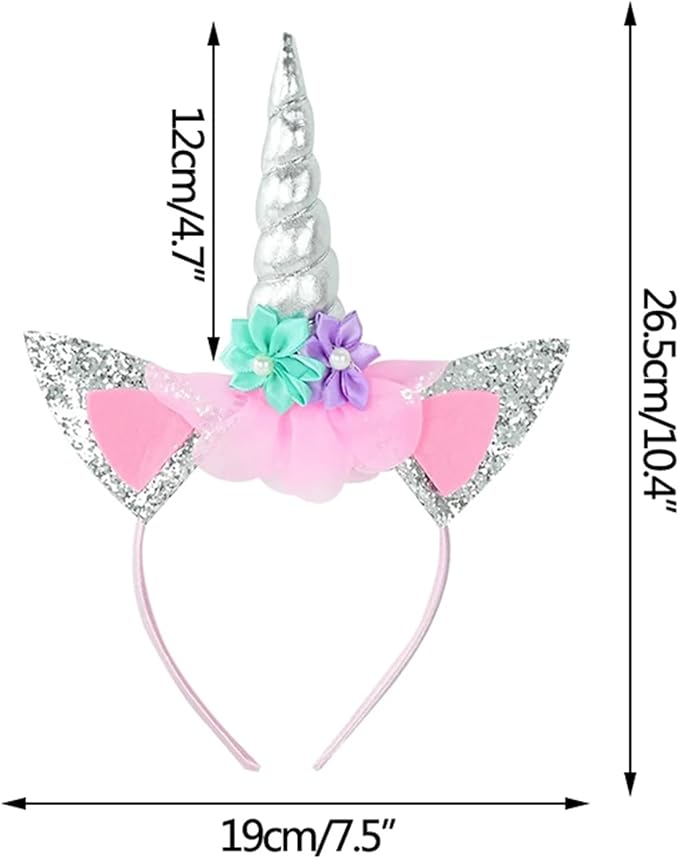 Unicorn Horn Headband Glitter Cute Unicorn Hairband Birthday Party Halloween
