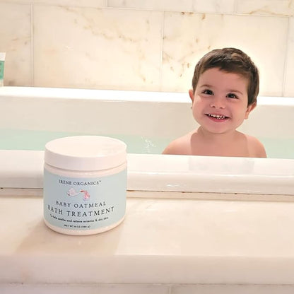 Oatmeal Baby Bath Powder by Irene Organics with Colloidal Oatmeal for Treatment of Eczema, Diaper Rash 2 Pack