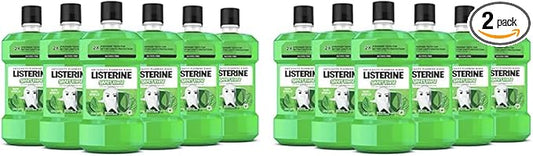 Listerine Smart Rinse Kids Mouthwash, ADA Accepted, Alcohol-Free Anticavity Sodium Fluoride Mouthwash, Oral Rinse for Dental Cavity Protection, Mint Shield Flavor for Children's Oral Care, 500 mL
