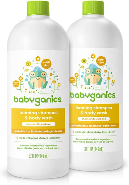 Babyganics Shampoo and Body Wash Refill, Chamomile Verbena 32 Fl 2)