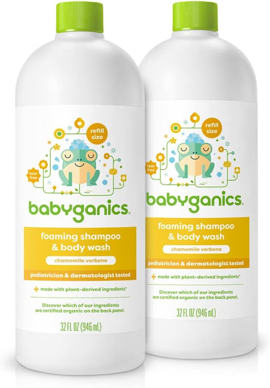Babyganics Shampoo and Body Wash Refill, Chamomile Verbena 32 Fl 2)
