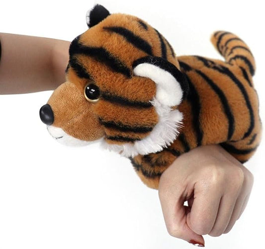 The Petting Zoo Tiger Stuffed Animal Plushie Slap Bracelet, Gifts for Kids, Slapstix Wildlife Animals, Tiger Plush Toy, 10 inches