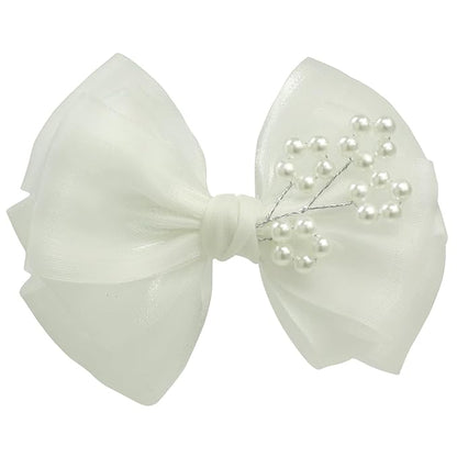 Off White First Communion Hair Accessories Pearl Tree Embellishments White -1Pcs