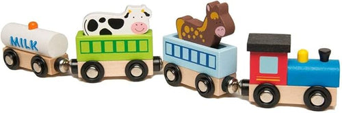 The Original Toy Company Wood Toy Train Playset - Animal