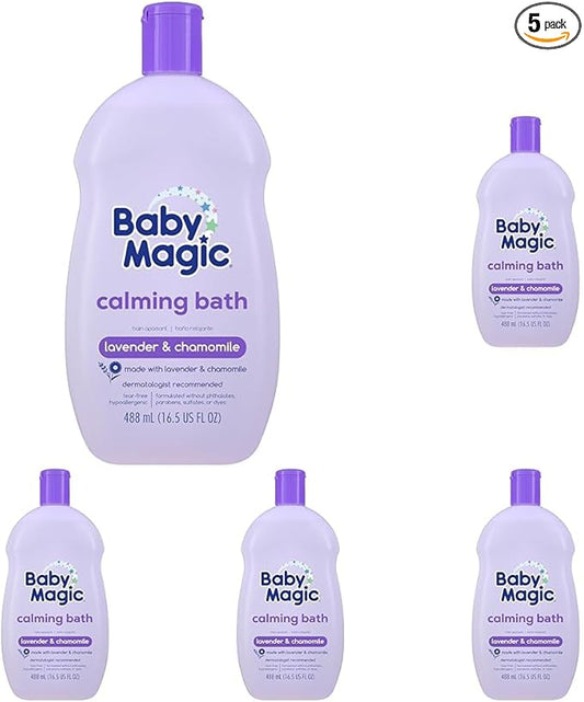 Baby Magic Calming Baby Bath, 16.5 Fl Oz (Pack of 5)
