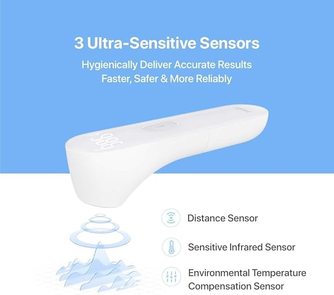 iHealth No-Touch Forehead Thermometer, Infrared Digital Thermometer for Adults and Kids 3 Ultra-Sensitive
