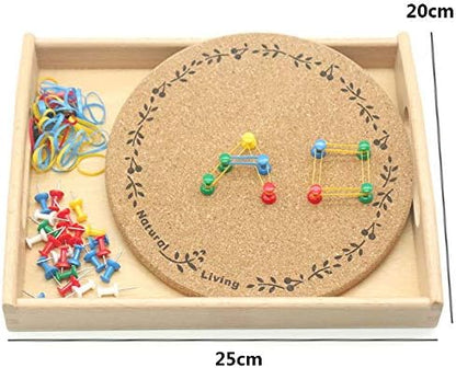 DANNI Montessori Practical Life Material Hammer and Nails Set with Wooden Tray Montessori Educational Wooden Toys for Children (2)