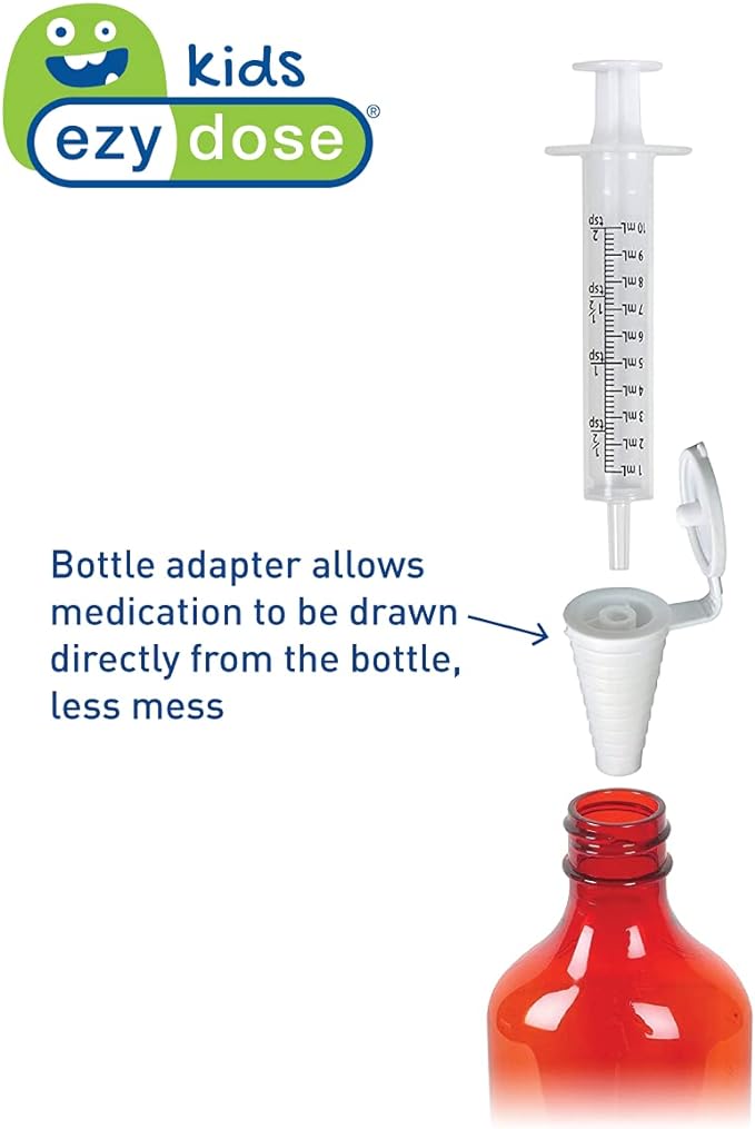 EZY DOSE Kids Baby Oral Syringe & Dispenser Calibrated for Liquid Medicine, Reduce Mess 10 mL/2