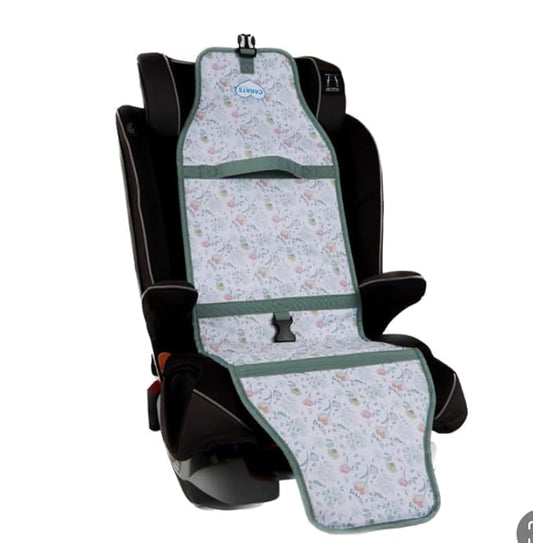 Car Seat Cooling Pad for Babies, Toddlers, and Kids - Comfortable and Durable Cooling Pad for Hot Summer Days - Floral Half White, one Size