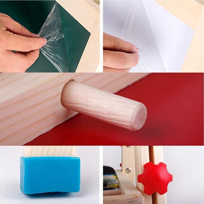Wooden Art Easel for Kids (Double Sided) - Standing Magnetic Whiteboard Chalkboard Small Toddler Toys PM-048-H