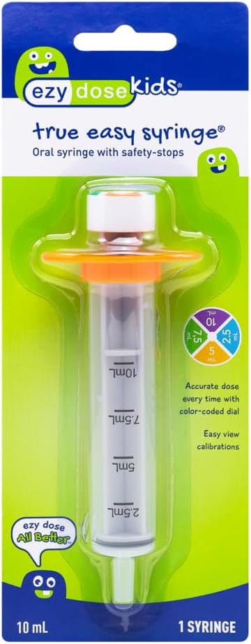 EZY DOSE Kids Baby Oral Syringe & Dispenser, True Easy Design for Liquid Medicine 10 mL/2