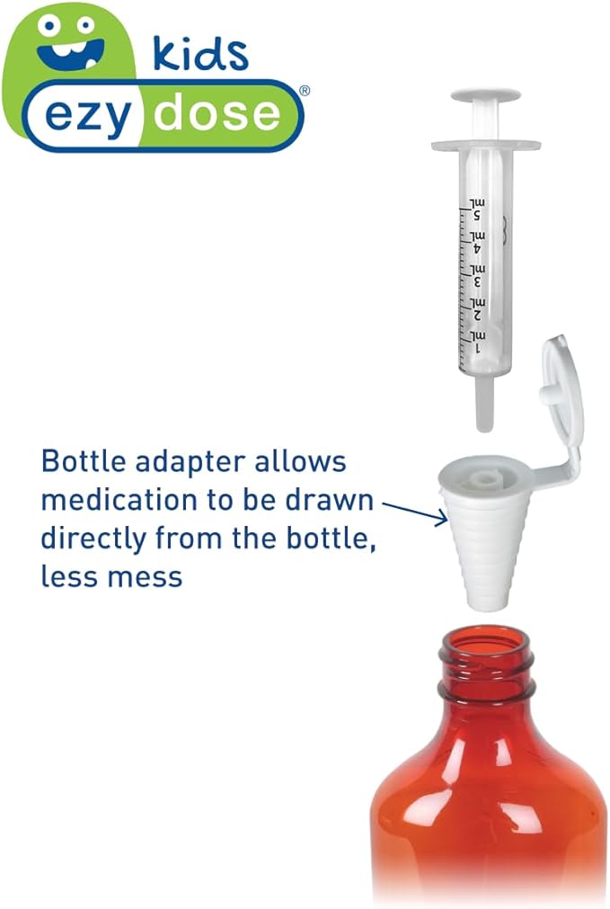 EZY DOSE 5 mL Sterile Plastic Oral Syringe & Dispenser, Includes Bottle Adapter