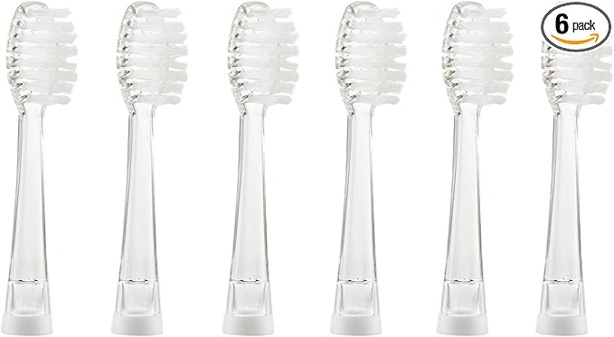SEAGO Toothbrush Replacement Heads - SG977 SG513 - SEAGO Kids Toothbrushes Heads for Toddlers - Compatible with SEAGO Electric Toothbrushes Kids (White, 6-Pack)