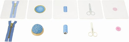 Kiddison Montessori Language Materials Objects with Identical Cards Matching Game Minitures Flash Cards Cleaning Tools Hair Accessories Sewing Items (Sewing Items)