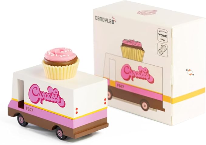 Candylab Toys CANDYCAR® Wooden Food Truck Collection - Cupcake Van,
