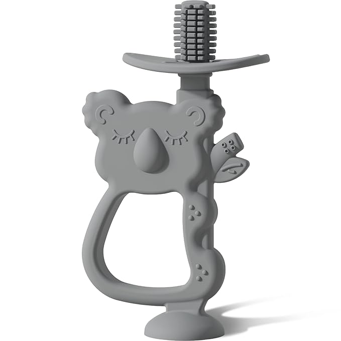 Moonkie Teething Toy, Safe & Easy to Hold BPA Free Silicone Teethers 360Â° Baby 6-12 Months