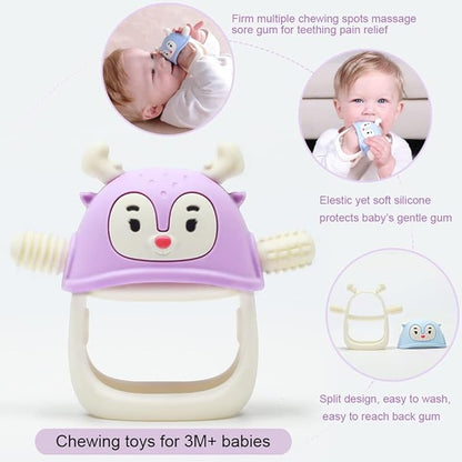 Smily Mia Never Drop Reindeer Silicone Baby Chewing Toy 3M+ Infants,