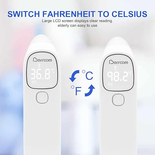 Berrcom Forehead and Ear Thermometer for Adults and Kids, Digital 1s Measurement