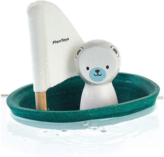 PlanToys Sailboat Bath Toy, Water Table Toy