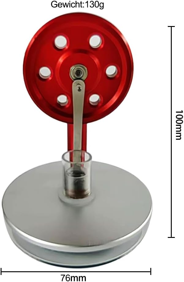 Stirling Motor Sterling Engine Stirling Motor Hand Heat Stirling Educational Toy Birthday Gift Kids and Technology Enthusiasts (red)