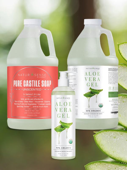 NaturSense Pure Castile Soap – Unscented, made with 100% Certified Organic Oils 64 oz/half