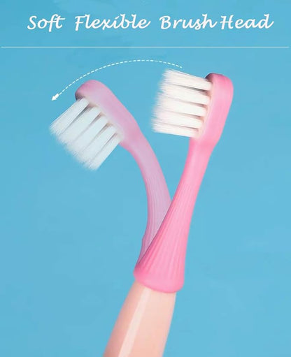 6 Packs Kids Toothbrush,Lovely Little Mushroom Extra Soft Bristles Toddler Toothbrush for 1-3Years Old (Pink& Yellow &Blue)…
