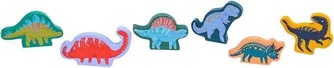 Manhattan Toy T-Rex Express 45-Piece Jurassic-Themed Wooden Toy Train Set 3 Years