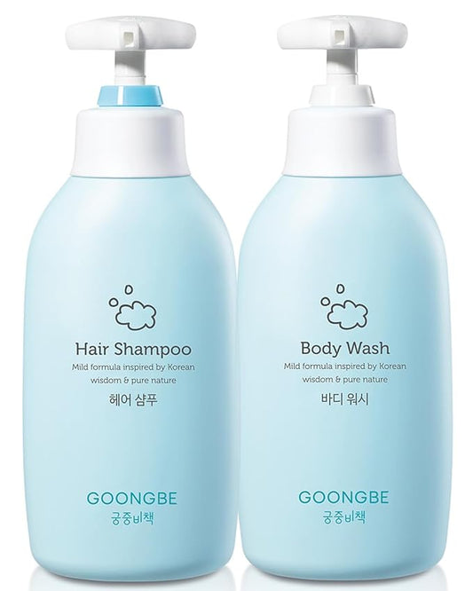 Kids Shampoo & Body Wash - Korean Kids Hair & Body Cleanser for Dry, Sensitive Skin 11.8 fl.oz.