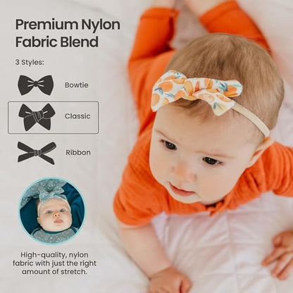 Copper Pearl Baby Bows: Stylish Headbands for Baby Girls, Premium Soft and Stretchy Baby Headbands