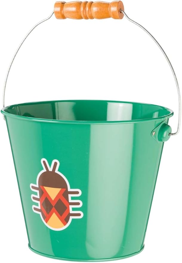 Toysmith Beetle & Bee Kids Bucket, Children's Gardening Bucket, Colorful Beach Bucket, Assorted Colors