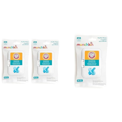 MunchkinÂŽ Arm & Hammer Pacifier Wipes 2 Pack 72 Wipes & 1 Pack 36 Wipes - Safely Clean Baby Bottles, Cups