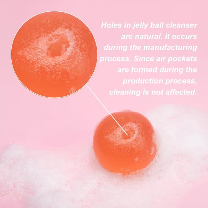 Be Bare Aqua Jelly Ball Cleanser, Daily Face Wash Korean Skin Care Cleanser Ball for Dry Skin with Allantoin for Skin Protectant (1.41oz)
