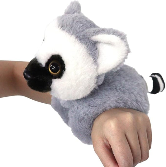 The Petting Zoo Ring Tailed Lemur Stuffed Animal Plushie Slap Bracelet, Gifts for Kids, Slapstix Wildlife Animals, Lemur Plush Toy, 10 inches